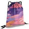 Cabreche Drawstring Backpack Draw String Sports Bags for Gym Travel Beach Waterproof Cute Sackpack Men Women Aesthetic (13"17")-Pink Cloud