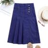 LIONJIE Girls Casual Denim Skirt Midi Pleated Buttons A-Line Over-Knee with Pocket 3-12Years (US, Age, 11 Years, 12 Years, Blue 02) view 3