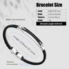 Feifuli Leather Bracelet for Dad Husband Boyfriend Son Grandson Grandpa Brother Nephew Uncle Anniversary Birthday Gift Black Leather Jewelry 8.35 INCH Bangle with Stainless Steel Clasp view 2