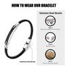 Feifuli Leather Bracelet for Dad Husband Boyfriend Son Grandson Grandpa Brother Nephew Uncle Anniversary Birthday Gift Black Leather Jewelry 8.35 INCH Bangle with Stainless Steel Clasp view 4