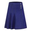 LIONJIE Girls Casual Denim Skirt Midi Pleated Buttons A-Line Over-Knee with Pocket 3-12Years (US, Age, 7 Years, 8 Years, Blue 02) view 1