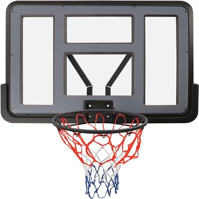 Wrobelax Adjustable Basketball Goal PET Backboard & Rim Combo for Indoor/Outdoor Pole Mount - Hoop with Mounting Bracket - Perfect for School Gyms
