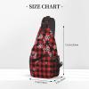 Merry Christmas Crossbody Sling Bag For Women Men Adjustable New Year Chest Bag Shoulder Bag Christmas Buffalo Plaid With Snowflake Sling Backpack Daypack For Sport Travel Hiking view 3