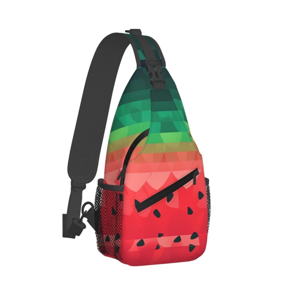 DJUETRUI Sling Bag for Women Men Chest Bag Sling Backpack Gradient watermelon Crossbody Bag Fanny Pack Daypack for Travel Hiking