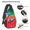 DJUETRUI Sling Bag for Women Men Chest Bag Sling Backpack Gradient watermelon Crossbody Bag Fanny Pack Daypack for Travel Hiking view 3