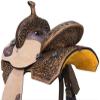 AD Saddlery Pony & Adult Classic Quality Premium Leather Comfort Western Barrel Racing Trail Equestrian Horse Saddle for Riding Headstall, Breast Collar & REINS Size: 10-18 inches Seat, BRL103 (13) view 2
