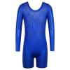 BAOHULU Leotard for Girls Gymnastics Toddler Tank Biketards Shorts Shiny Diamond Kids Dancewear B390_RoyalBlue_120 view 1