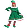 ACSUSS Womens Christmas Elf Cosplay Costume Xmas Carnival Dress with Hat Belt Shoes Stockings Set Green X-Large view 1