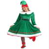 ACSUSS Womens Christmas Elf Cosplay Costume Xmas Carnival Dress with Hat Belt Shoes Stockings Set Green X-Large view 2