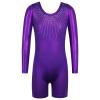 BAOHULU Leotard for Girls Gymnastics Toddler Tank Biketards Shorts Shiny Diamond Kids Dancewear B390_DarkPurple_130 view 1