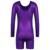 BAOHULU Leotard for Girls Gymnastics Toddler Tank Biketards Shorts Shiny Diamond Kids Dancewear B390_DarkPurple_130 view 2