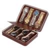 WOFASHPURET Portable Brown Watch Case Holder for Watches Stylish Travel Organizer Padded Compartments for Safe Storage and Display for Travel and Home Use view 1