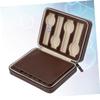 WOFASHPURET Portable Brown Watch Case Holder for Watches Stylish Travel Organizer Padded Compartments for Safe Storage and Display for Travel and Home Use view 3