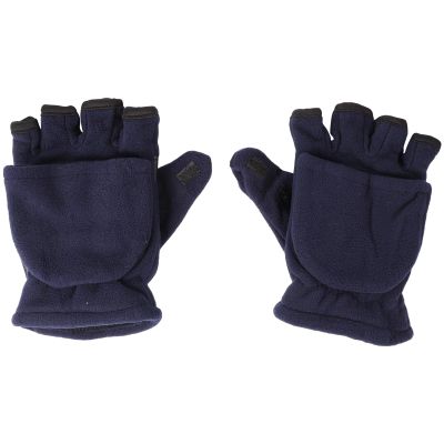DEARMAMY 1 Pair Flip Gloves Fingerless Flap Gloves for Working Out Men Rust Fingers Warm Texting Mittens Helly Winter Stretchy Knit Anti-drop Bike Blue Polar Fleece