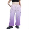 Betusline Girl's High Waist Wide Leg Cargo Pants Y2K Parachute Pants with Pockets and Drawstring, Gradient Purple, 7-8 Years = Tag 140 view 2