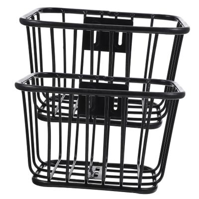 BRIGHTFUFU 2pcs Bike Basket Metal Rear Basket Bike for Cycling Detachable Handlebar