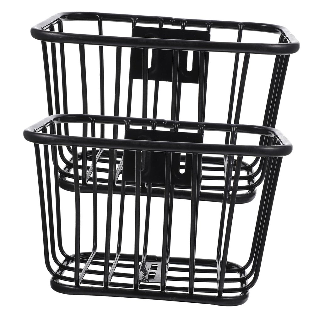 BRIGHTFUFU 2pcs Bike Basket Metal Rear Basket Bike for Cycling Detachable Handlebar