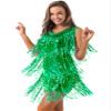 ACSUSS Women Shiny Sequins Ballroom Latin Dance Dress Salsa Tango Cha Cha Costumes Dress Green Large view 1