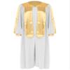 JEATHA Unisex Adult Choir Robe for Church Baptism V-neck Long Sleeve Color Block Zipper Gown Costumes White XX-Large view 3