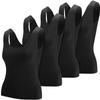 Toulite 4 Pcs Thermal Tank Tops Women Underwear Tops Sleeveless Undershirt for Women Cotton Camisole Warm Base Layer(Black,Large) view 1