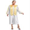 ACSUSS Unisex Womens Mens Choir Pastor Robe Retro V-neck Long Sleeve Color Block Zipper Cosplay Costume White Large view 1