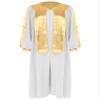 ACSUSS Unisex Womens Mens Choir Pastor Robe Retro V-neck Long Sleeve Color Block Zipper Cosplay Costume White Large view 3