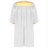 ACSUSS Unisex Womens Mens Choir Pastor Robe Retro V-neck Long Sleeve Color Block Zipper Cosplay Costume White Large view 4