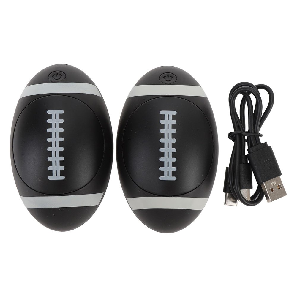 Rechargeable Hand Warmer Double Sided 3 Heating Levels Ergonomic Rugby Ball Shaped Portable Magnetic Handwarmers Black