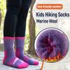 AMENLAN Kids Merino Wool Hiking Socks Boy Girls Winter Thick Boot Cushion Warm Thermal Crew Socks 6 Pairs (Colorful Stripes,13-15 Years) view 3