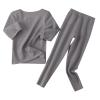 Thermal Underwear for Kids eamless Base Layer Long ohns Set Boys Girls Solid Soft Long Underwear (Grey, 4-5 Years) view 1