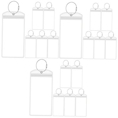 DEARMAMY 18pcs Luggage Tags for Suitcases Travel Labels Name Id Card Insert for Easy Luggage Identification Backpacks