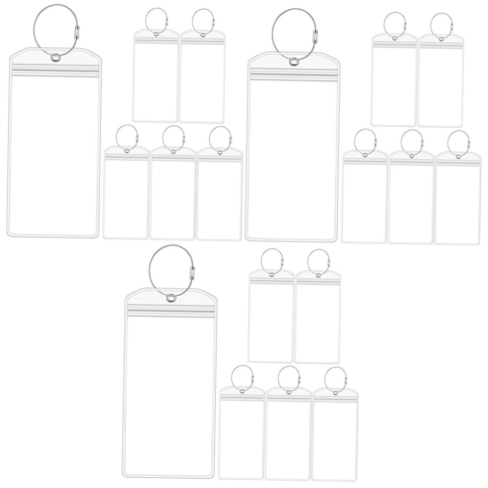 DEARMAMY 18pcs Luggage Tags for Suitcases Travel Labels Name Id Card Insert for Easy Luggage Identification Backpacks