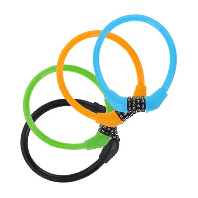 Toddmomy 4pcs Bicycle Password Lock Chain Bike Chain Lock Combination Portable Theft Design for Bicycles Motorcycles and Electric Bikes Black Blue Green Orange