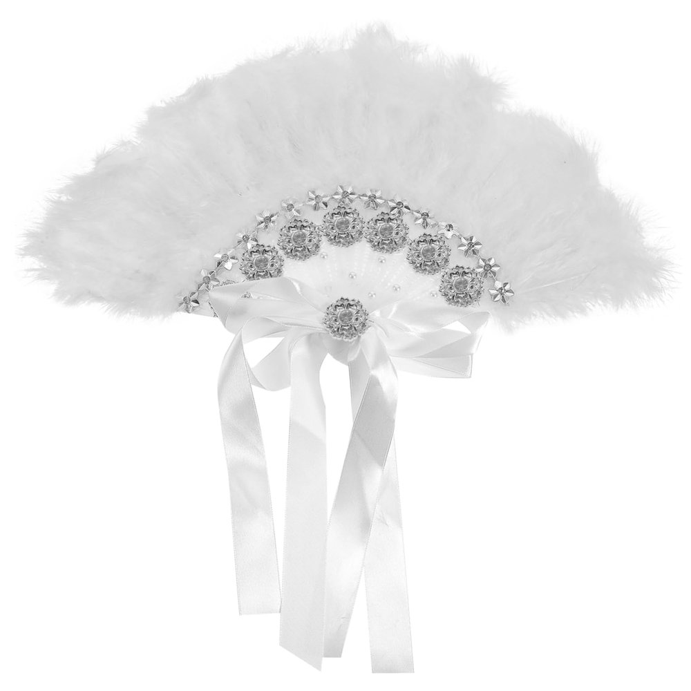 STOBAZA Bride Fan Rhinestones Stage Performance Fan Handheld Ornament Decorative