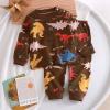 Boys' and Toddler Snug Fit Cotton 2 Piece ajamas Set Long Sleeve Top Pants js Baby Dinosaur (P, 6-7 Years) view 2