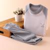 Thermal Underwear for Kids Winter Base Layer Long ohns Sets for Girls Boys Color Block Cotton (Grey, 9-10 Years) view 3