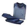 Thermal Underwear for Kids Winter Base Layer Long ohns Sets for Girls Boys Color Block Cotton (Dark Blue, 5-6 Years)