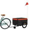 Fregramei Bike Cargo Trailer, Bicycle Cart Bike Wagon Trailer, Bike Luggage Carrier, Loading Bike Storage Cart, Black and Orange, Maximum Load Capacity: 99.2 lb,-437 view 3