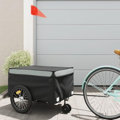 Fregramei Bike Cargo Trailer, Bicycle Cart Bike Wagon Trailer, Bike Luggage Carrier, Loading Bike Storage Cart, Black and Gray, Maximum Load Capacity: 99.2 lb,-439