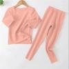 Thermal Underwear for Kids eamless Base Layer Long ohns Set Boys Girls Solid Soft Long (Pink, 18-24 Months) view 3