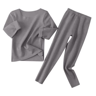 Thermal Underwear for Kids eamless Base Layer Long ohns Set Boys Girls Solid Soft Long Underwear (Grey, 2-3 Years)
