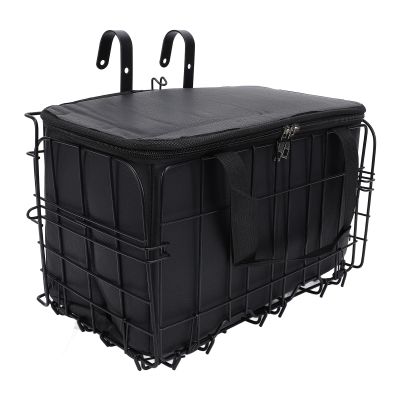 Bikes Basket, Bikes Front Basket with Removable Liner Bag, Large Capacity Quick Release Design Bikes Frame Basket E Bikes Basket for Carrying Dogs, Pets, Fruit & Grocery