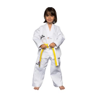 Daedo Taekwondo Beginner Uniform - WT Recognized, International Standards, White V-Neck, Includes Pants & Belt, Height - 160 cm
