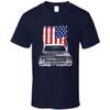 1970 Chevy Impala Classic Car Front Grill View with United States Flag T Shirt S Navy view 1