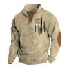 AAZJSS Mens Corduroy Henley Sweatshirt - Casual Stand Collar Button Up Shirt view 1