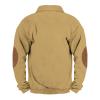 AAZJSS Men's Corduroy Collar Sweatshirt 1/4 Button Up Long Sleeved Pullover Crew Neck Henley Shirt view 2