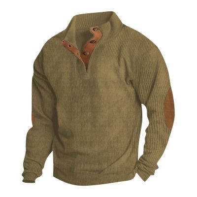AAZJSS Men's Corduroy Sweatshirts - Long Sleeve Crew Neck Shirts