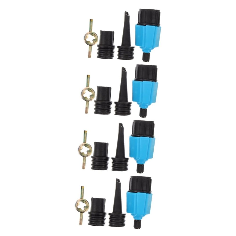 Toddmomy 4sets Inflatable Boat Pump Adapter Air Valve Converter Nozzles for Paddleboards Kayaks and Inflatable Beds Compact Portable Design for Easy Use