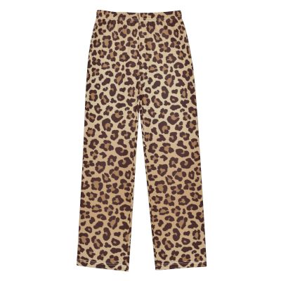 VitVerCosy Leopard Pajama Pants Unisex Elastic Waist Lounge Pants Soft Sleepwear Bottoms Pj Pants for 6-14 Years