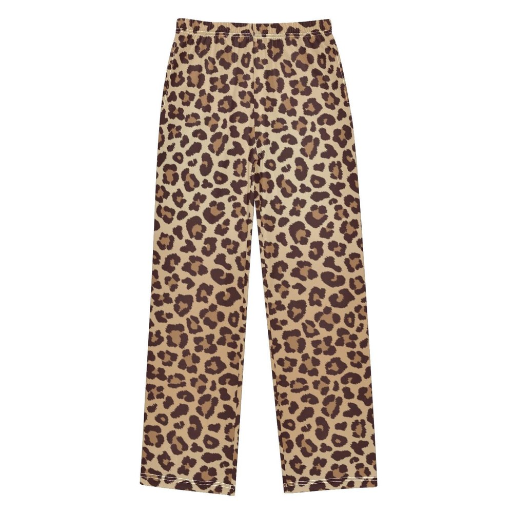 VitVerCosy Leopard Pajama Pants Unisex Elastic Waist Lounge Pants Soft Sleepwear Bottoms Pj Pants for 6-14 Years